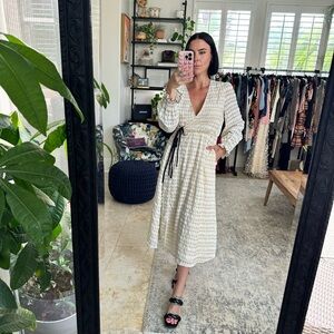 Polagram Cream Long Sleeve Dress